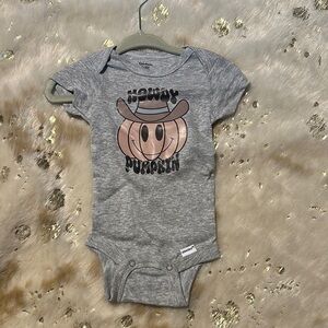 Gerber Gray Cowboy Pumpkin Bodysuit